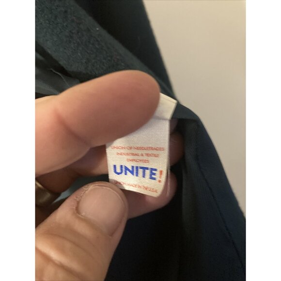 Vintage Wool Pea Coat 82/18 Blend Union Made Emerald Green - Picture 3 of 8